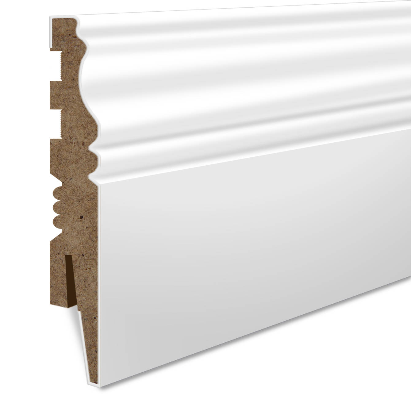 Freesitud MDF Põrandaliist - Kõrgus 12 cm, Paksus 1.6 cm