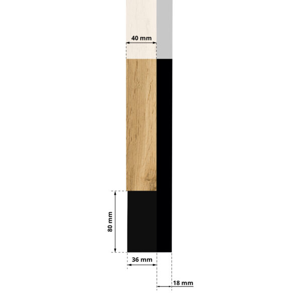 Lamell Ribistik - Kardinapuu LED Valgustusega - 100,4 cm