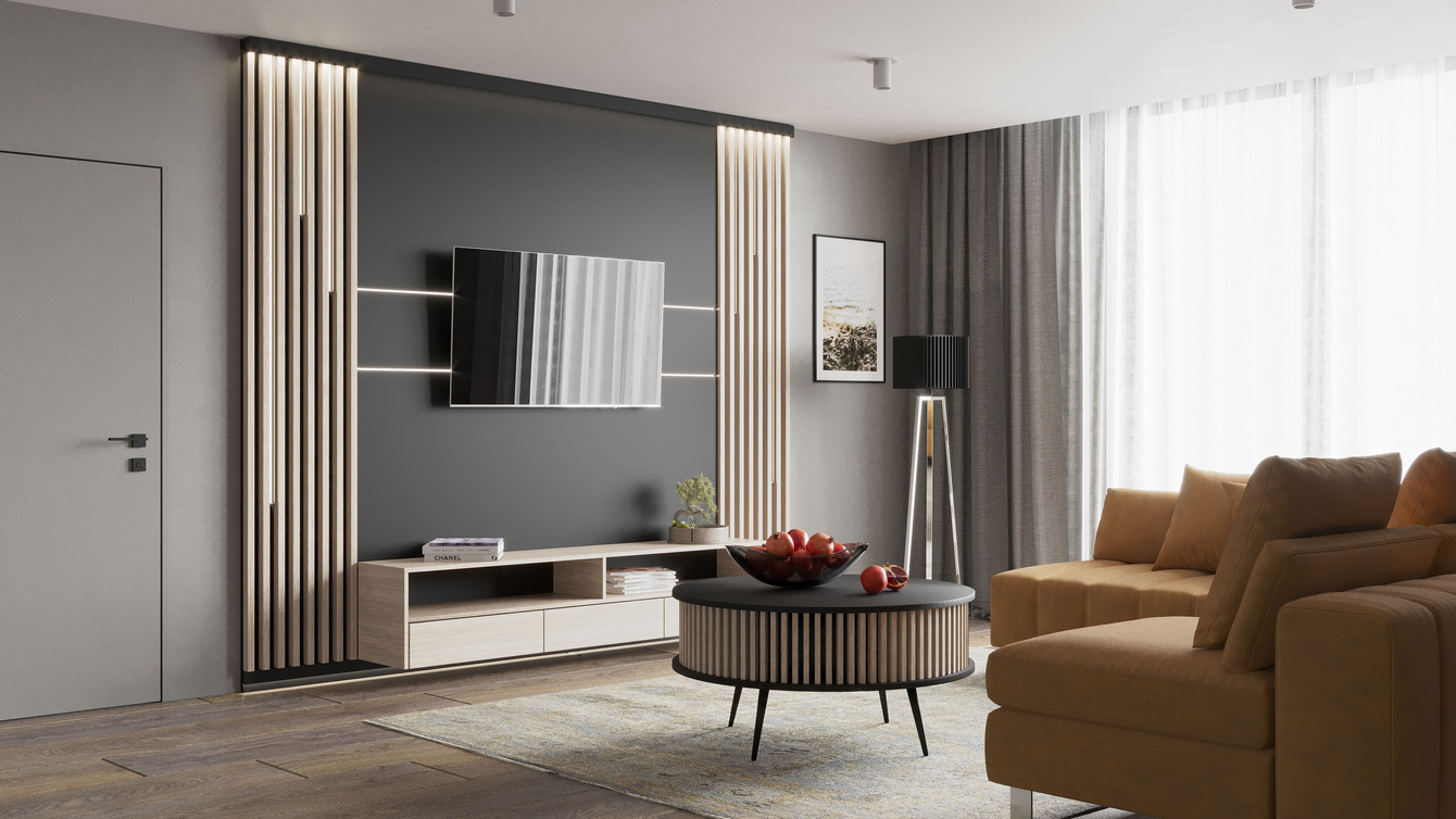 Lamell Ribistik - Lineaar Lampidega - 100.4 cm