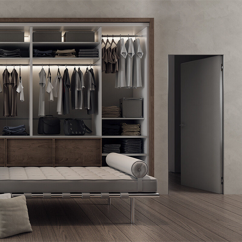 Peidetud raamiga uks GREEN’40 - valge