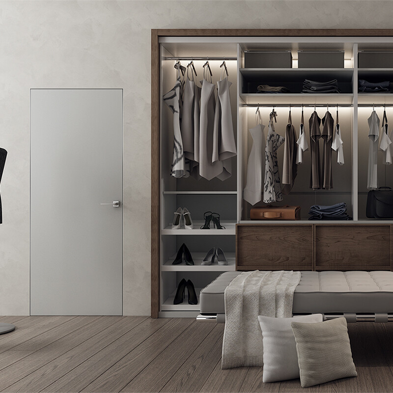 Peidetud raamiga uks GREEN’40 - valge