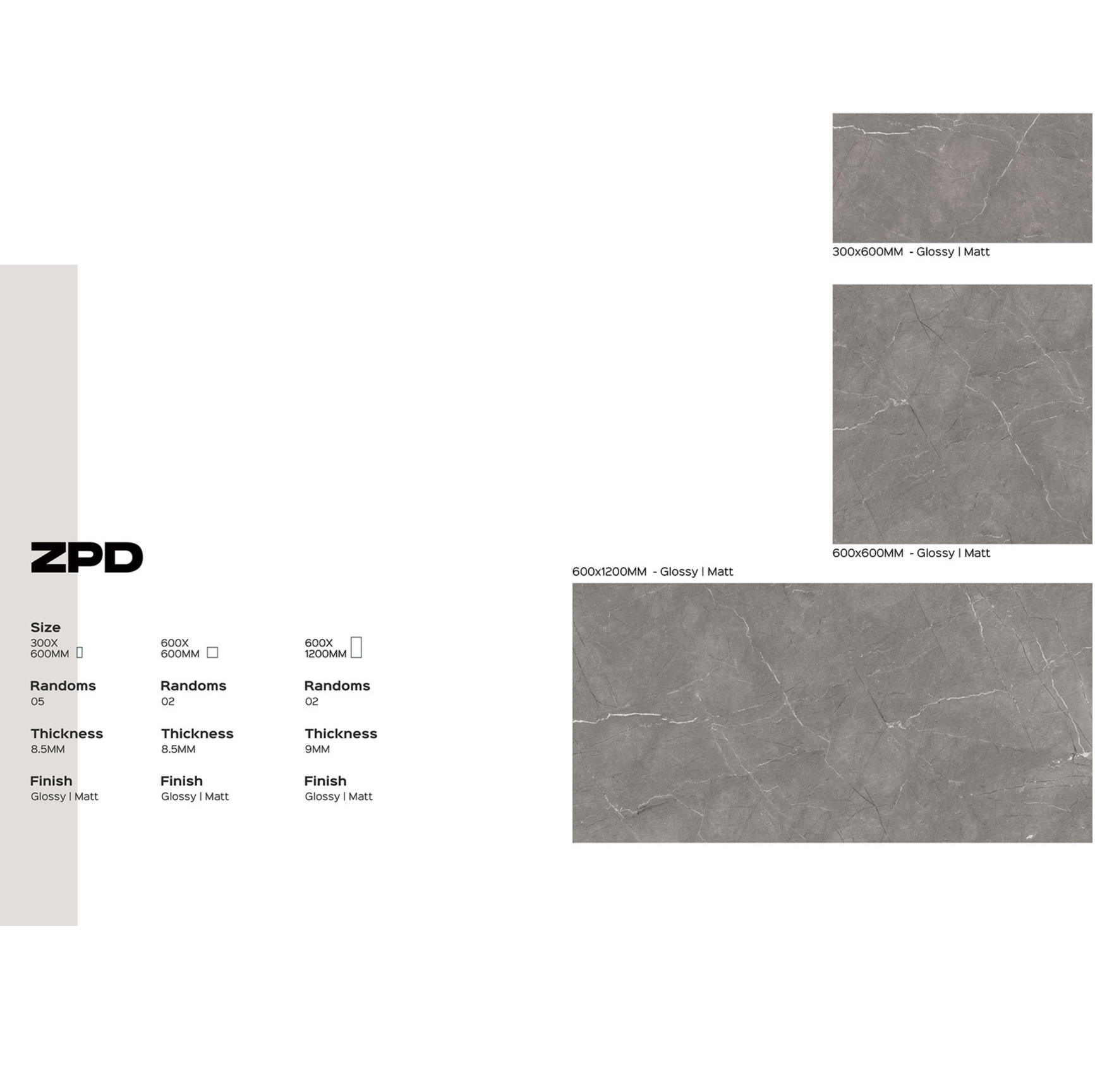 ZPD-02 läikiv või matt keraamiline plaat