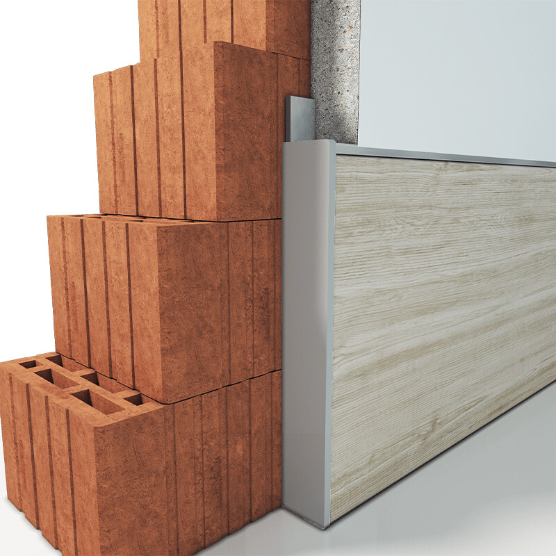 Seinaga samal tasapinnal põrandaliist 80mm kõrge LC02-MDF08