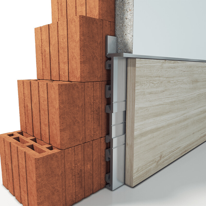 Seinaga samal tasapinnal põrandaliist 80mm kõrge LC02-MDF08