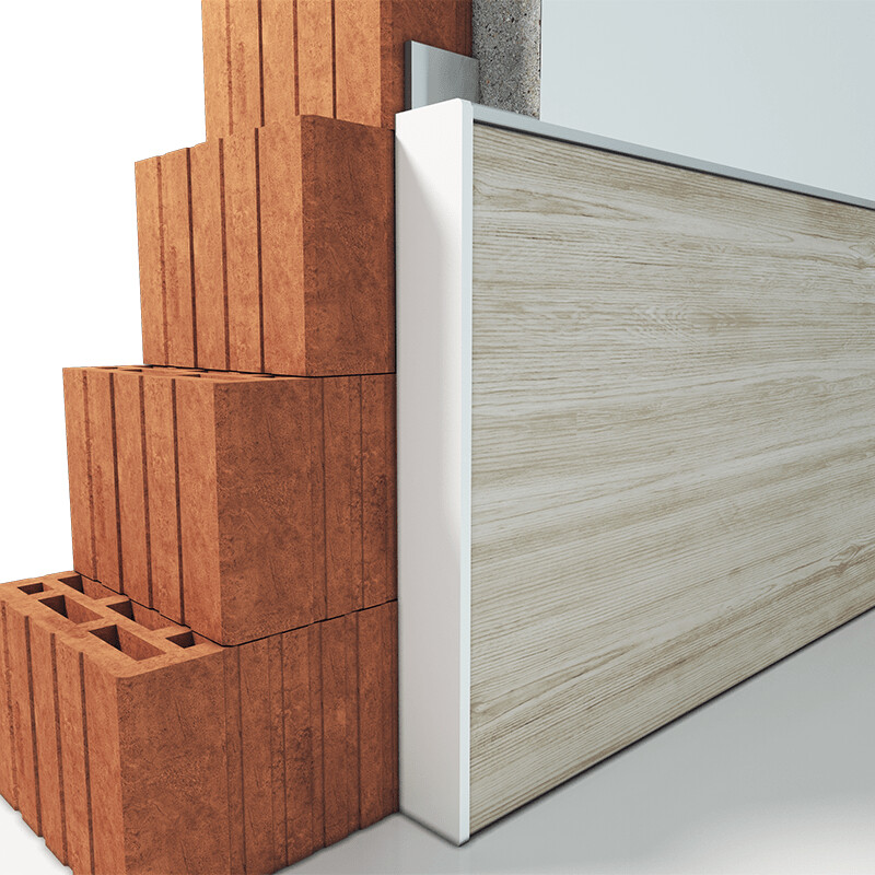 Seinaga samal tasapinnal põrandaliist 100mm kõrge LC02-MDF10