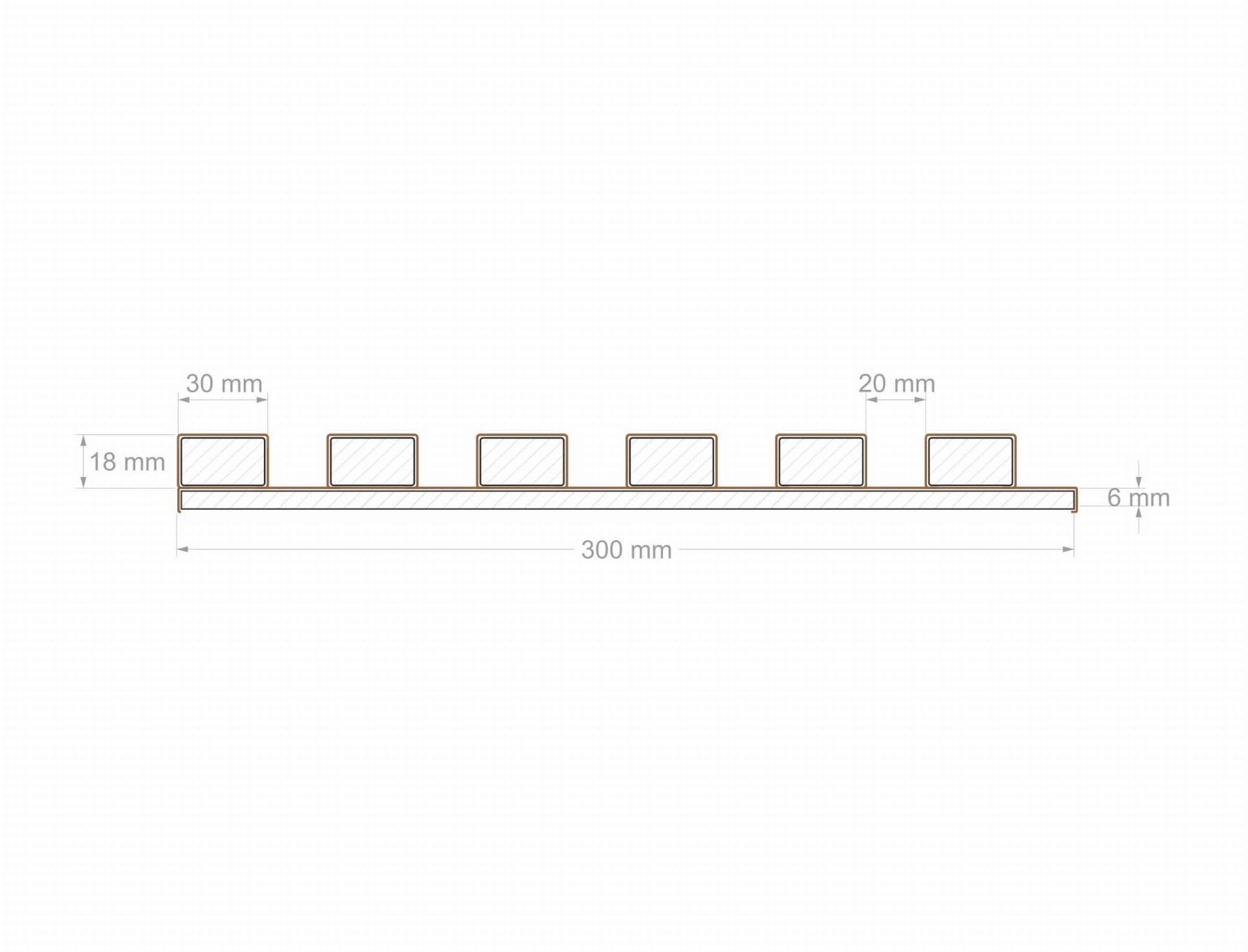 Slim Lamell ribistik MDF paneeliga 9 värvi