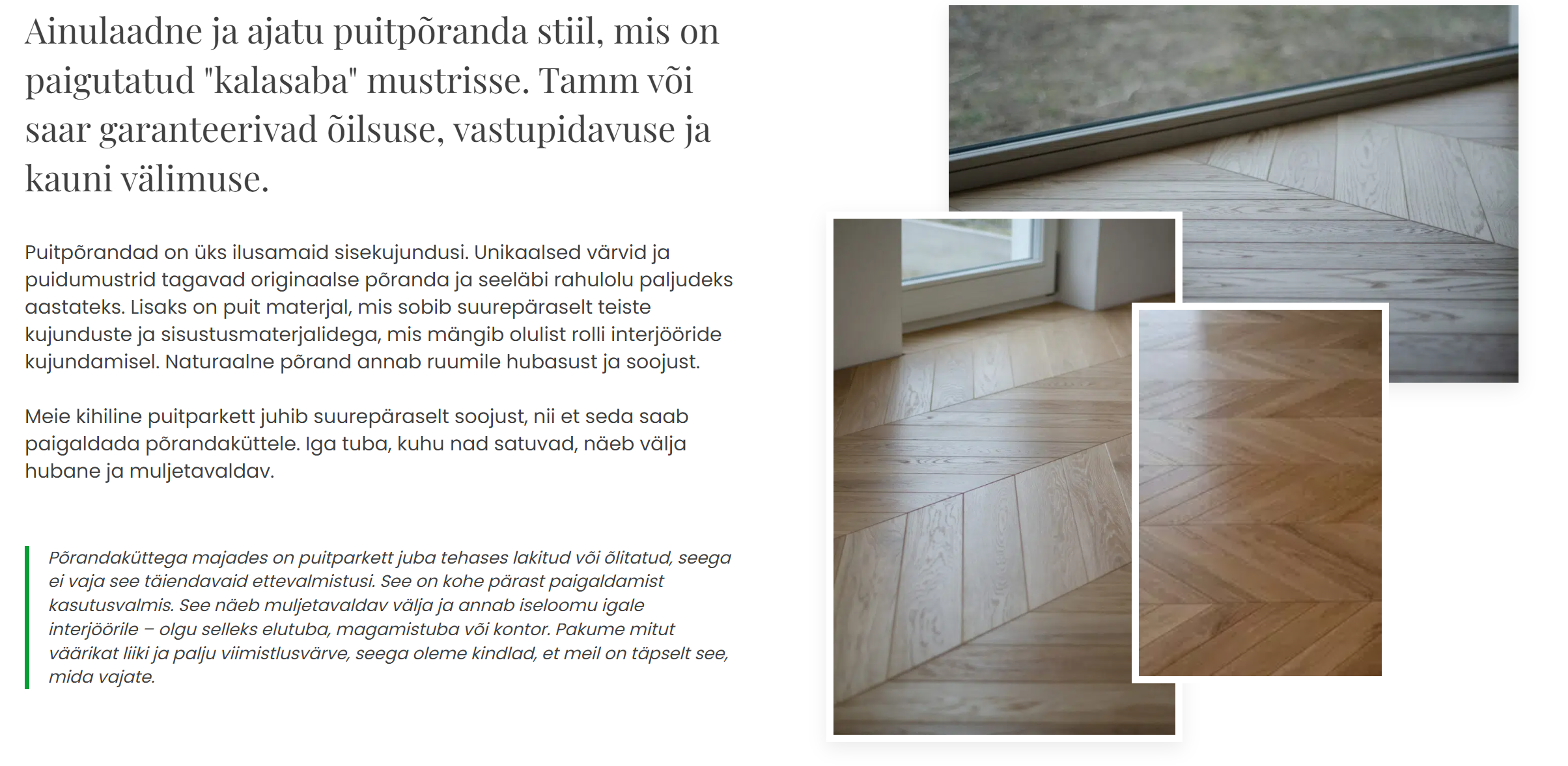 Ainulaadne ja ajatu puitpõrand