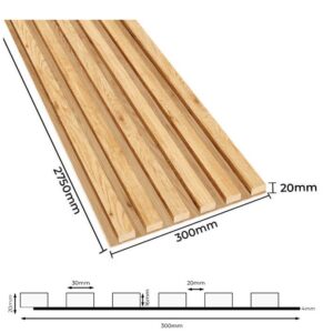 Akustiline ribistik seinapaneel HDF paneeliga 19 erineva värviga 20x300x2750