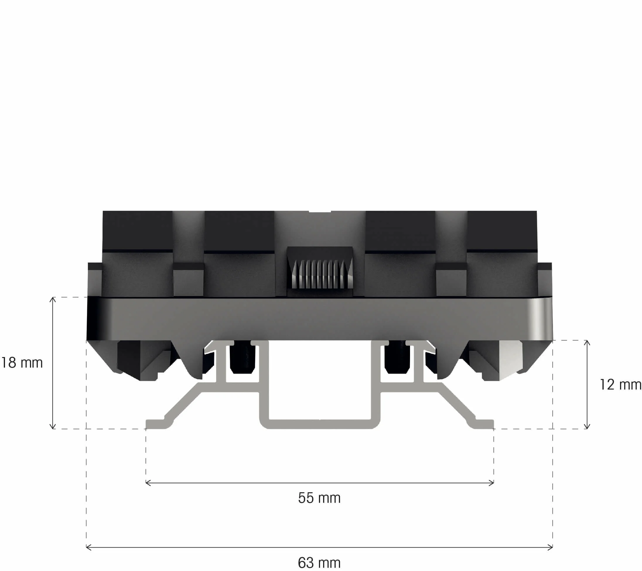Klamberkinnitussüsteem Alumiiniumist profiil 120mm 55x12x1984