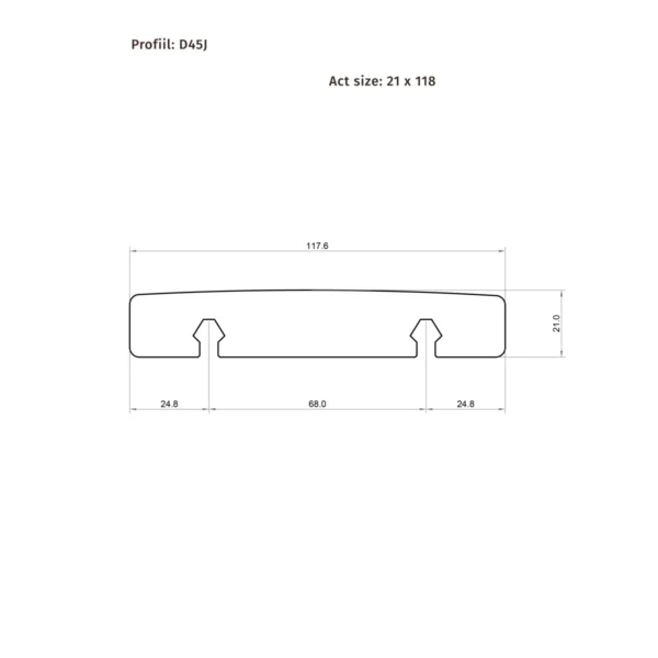 Puit terrassilaud termosaar D45J 21x118x1500 - 3000mm