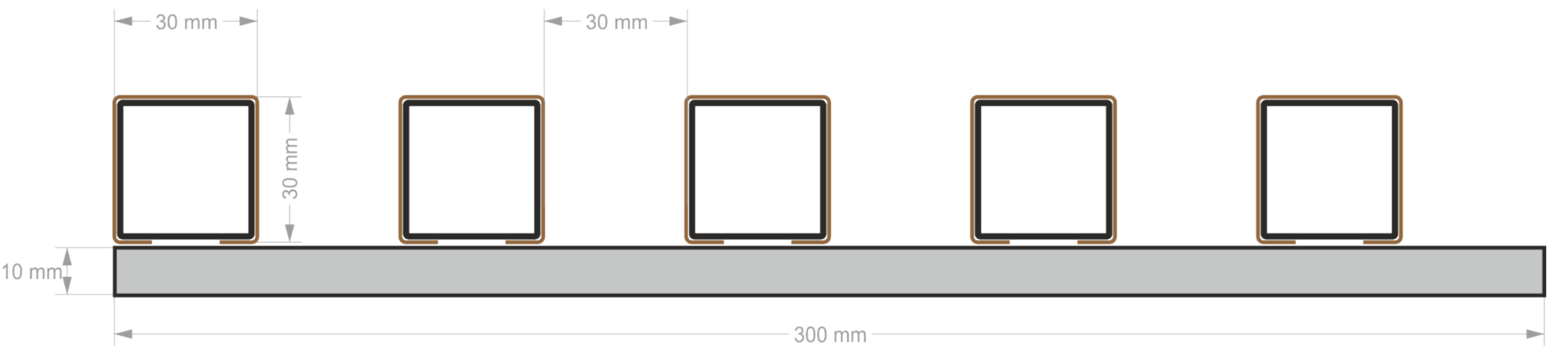 Fassaadilamellid - Fassaadiribistik alumiiniumist 30x30x3000mm