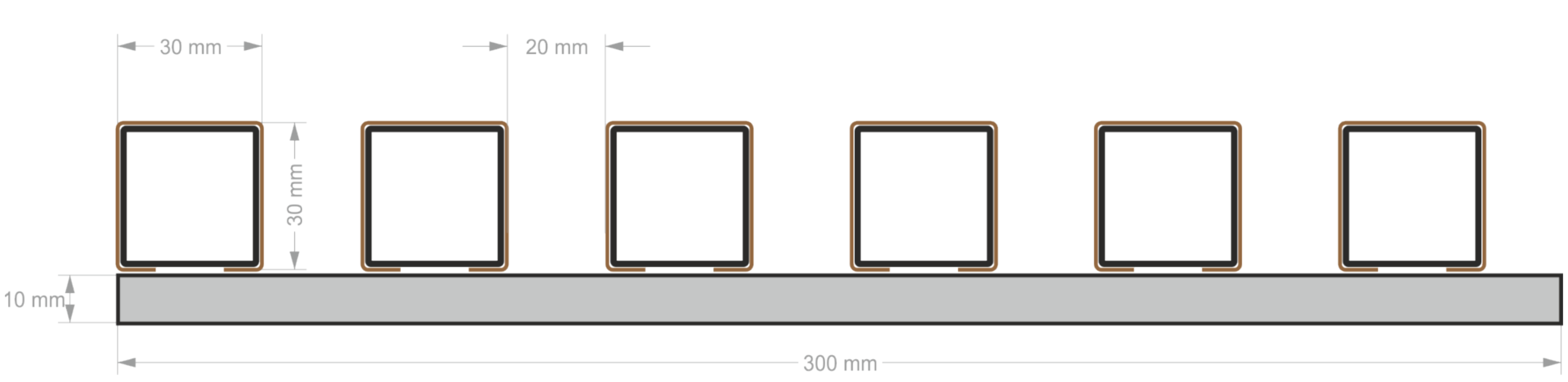 Fassaadilamellid - Fassaadiribistik alumiiniumist 30x30x3000mm
