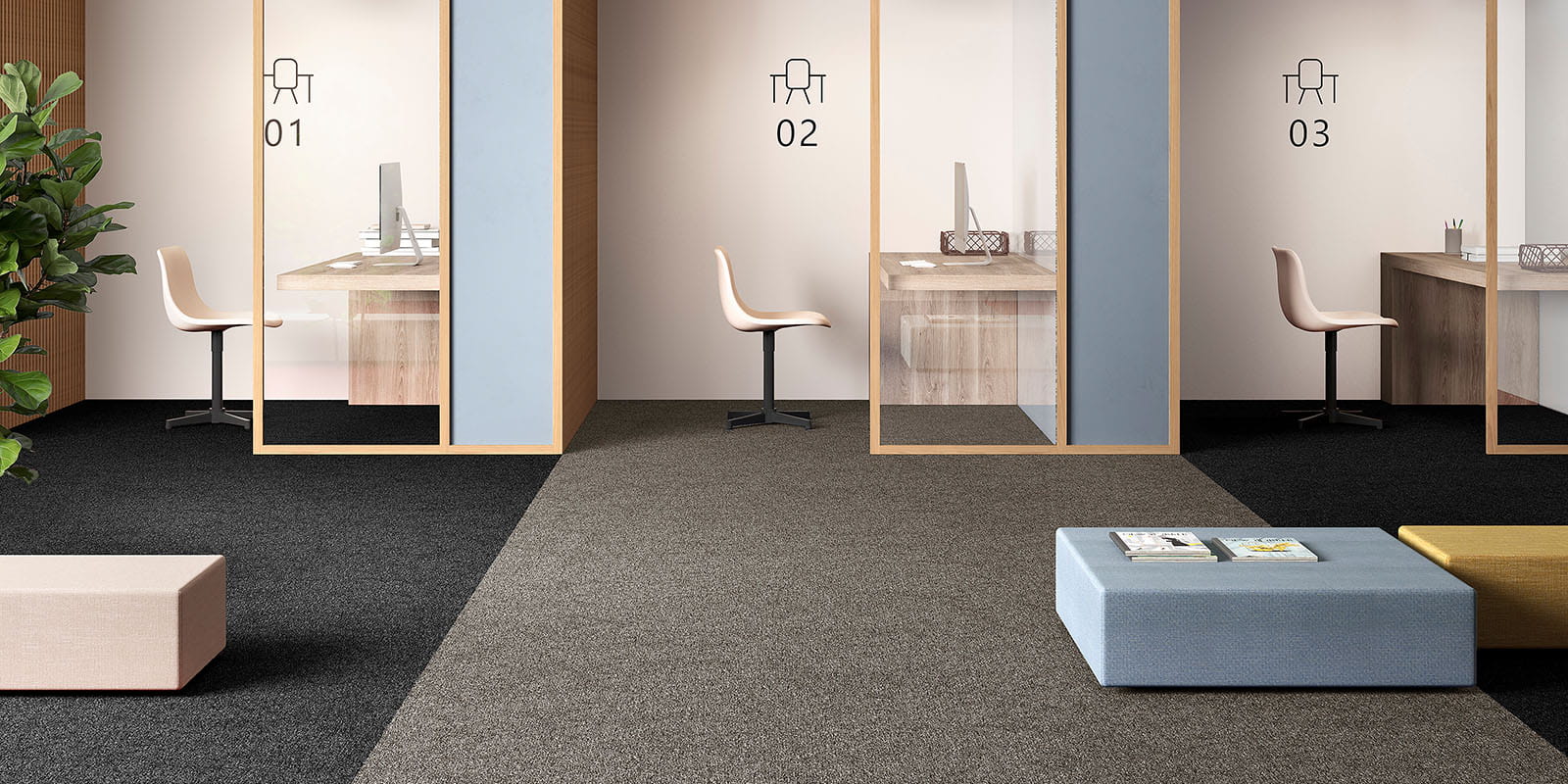 Medusa silmusvaip 12 eritooni plaatvaip 50x50cm