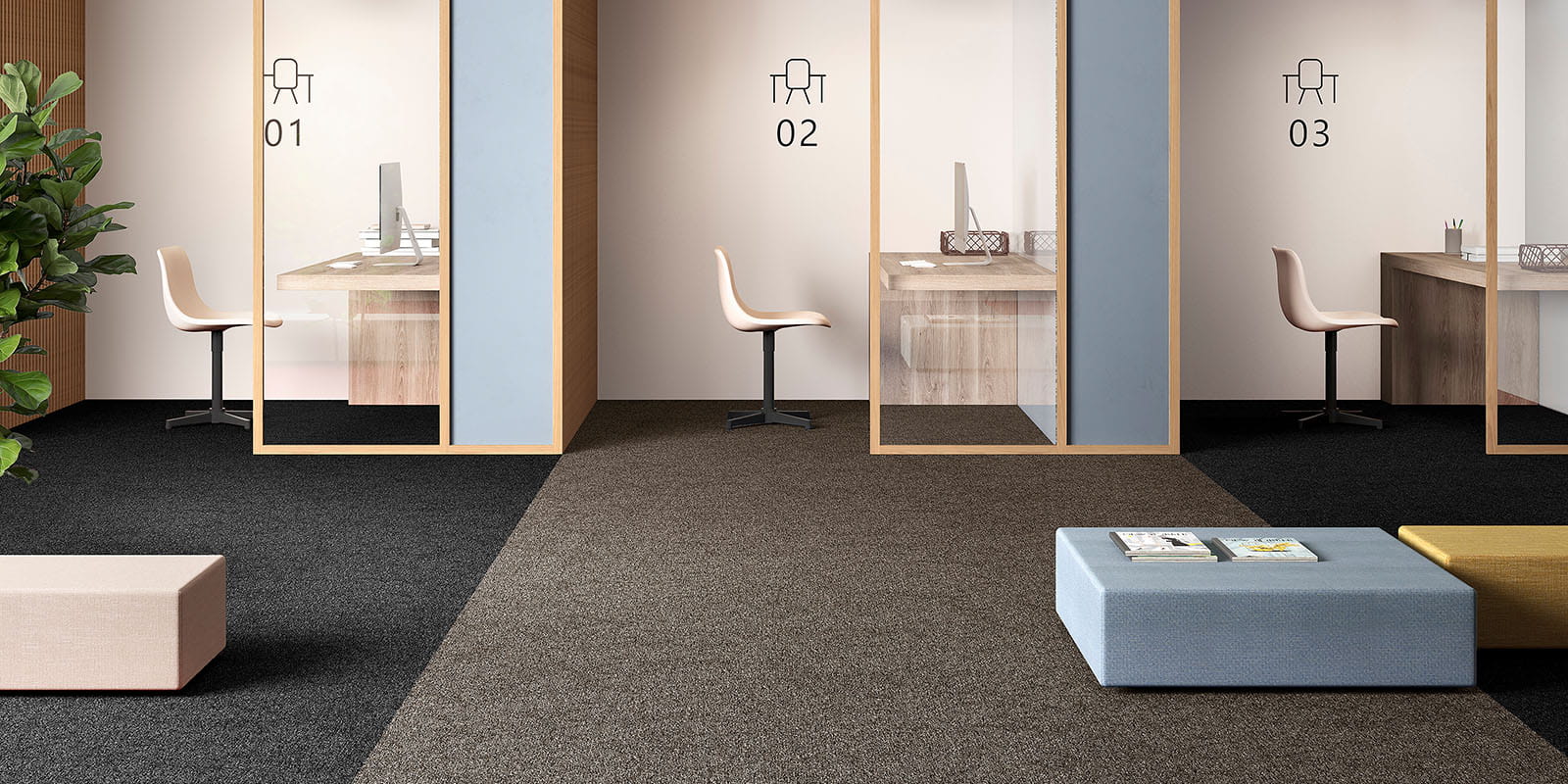 Medusa silmusvaip 12 eritooni plaatvaip 50x50cm