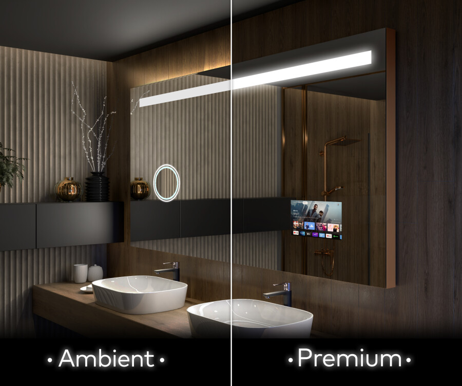 Ruudukujuline disaineri tagavalgustusega LED peegel L12