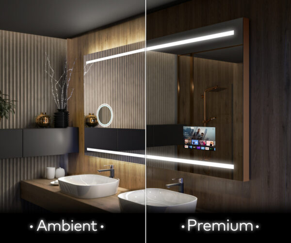 Ruudukujuline disaineri tagavalgustusega LED peegel L23