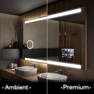 Ruudukujuline disaineri tagavalgustusega LED peegel L47