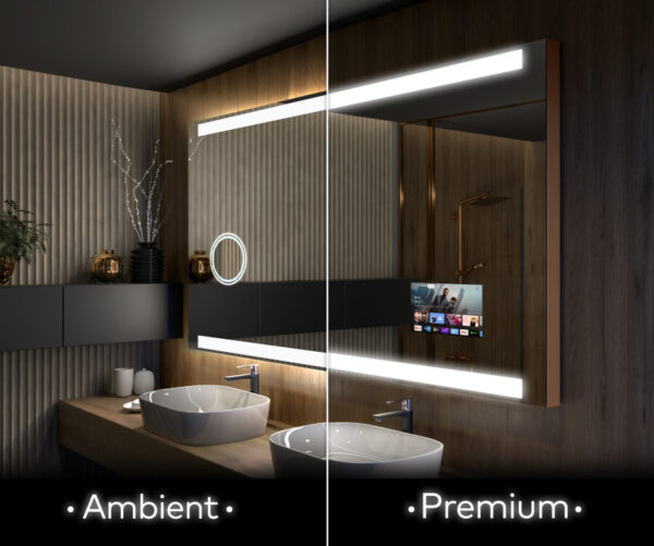 Ruudukujuline disaineri tagavalgustusega LED peegel L47