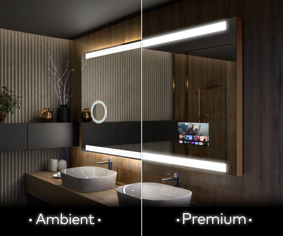 Ruudukujuline disaineri tagavalgustusega LED peegel L47