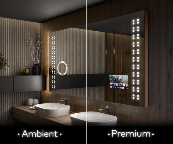 Ruudukujuline disaineri tagavalgustusega LED peegel L55