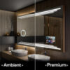 Ruudukujuline disaineri tagavalgustusega LED peegel L75