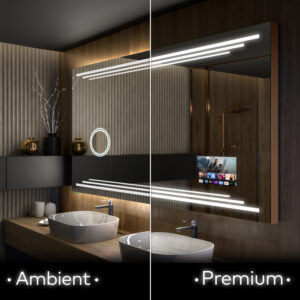 Ruudukujuline disaineri tagavalgustusega LED peegel L75