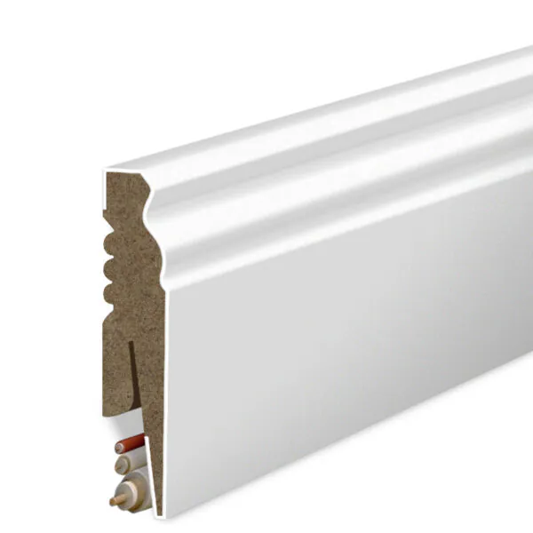 MDF Põrandaliist - Kõrgus 8 cm, Paksus 1.6 cm valge