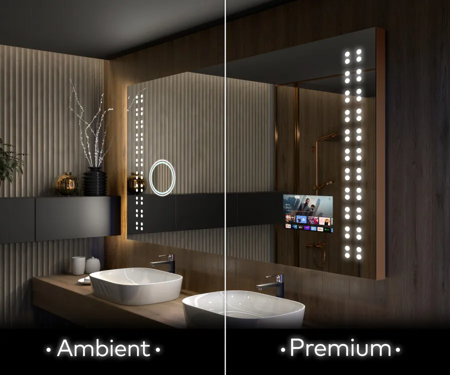 Ruudukujuline disaineri tagavalgustusega LED peegel L55