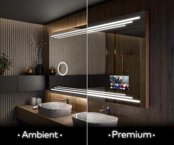 Ruudukujuline disaineri tagavalgustusega LED peegel L75